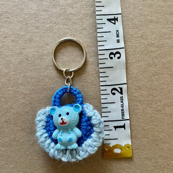 Little Bear Keychain Charm, Crochet Handmade Backpack Charm - Picture 7 of 11